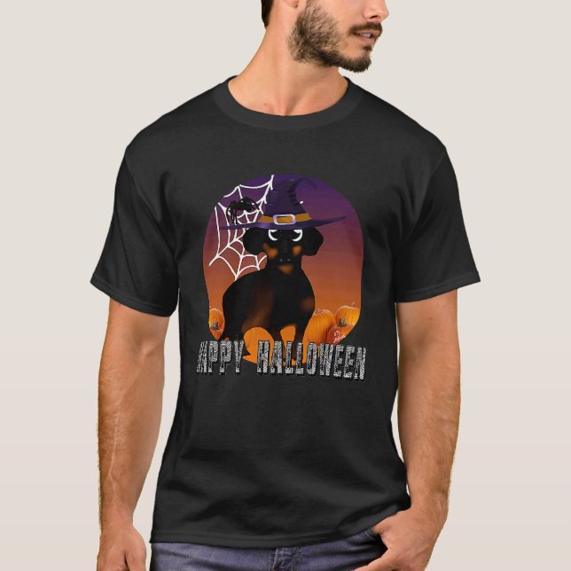 Camiseta Dachshund halloween costume  witch dachshund hallo (Anverso)