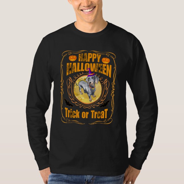 Camiseta Dachshund Halloween Perfecto Para Quienes Aman Al  (Anverso)