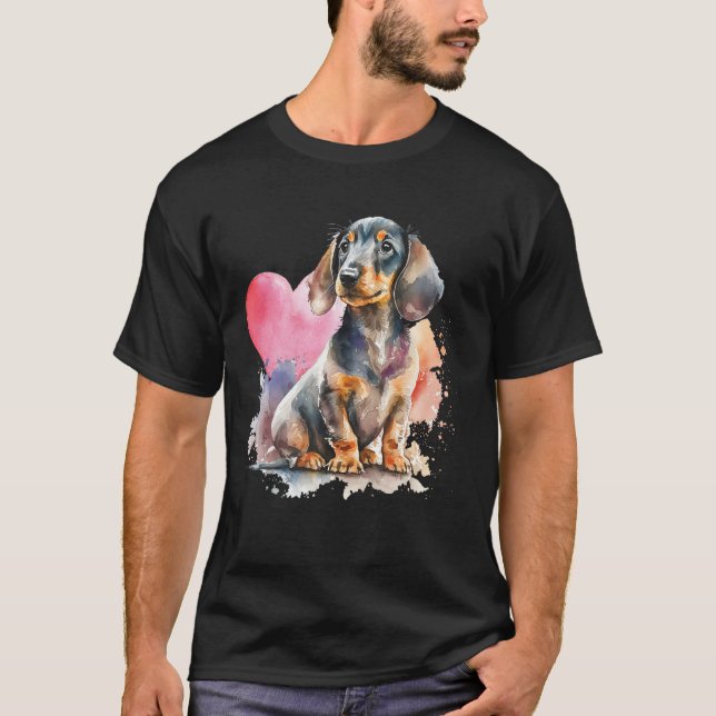 Camiseta Dachshund Heart  Dog Trainer Pet Owner Breeder Ani (Anverso)