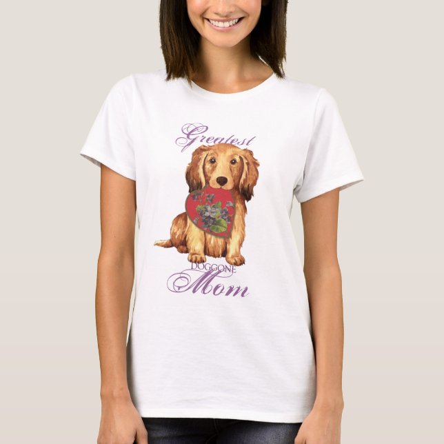 Camiseta Dachshund Heart Mom (Anverso)