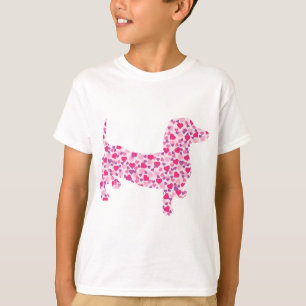 Camiseta Dachshund Hearts