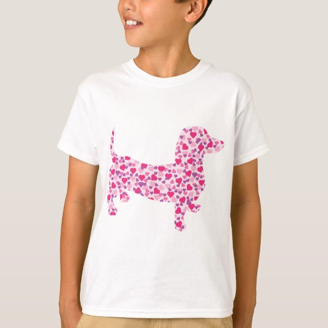 Camiseta Dachshund Hearts (Anverso)