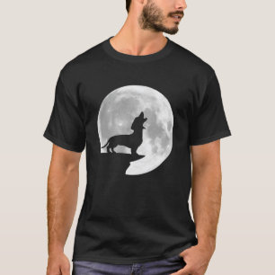 Camiseta Dachshund Howling Full Moon Halloween