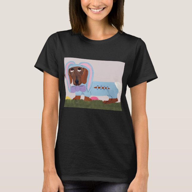 Camiseta Dachshund in bunny costume (Anverso)