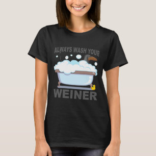 Camiseta Dachshund Lávese Siempre Su Weiner