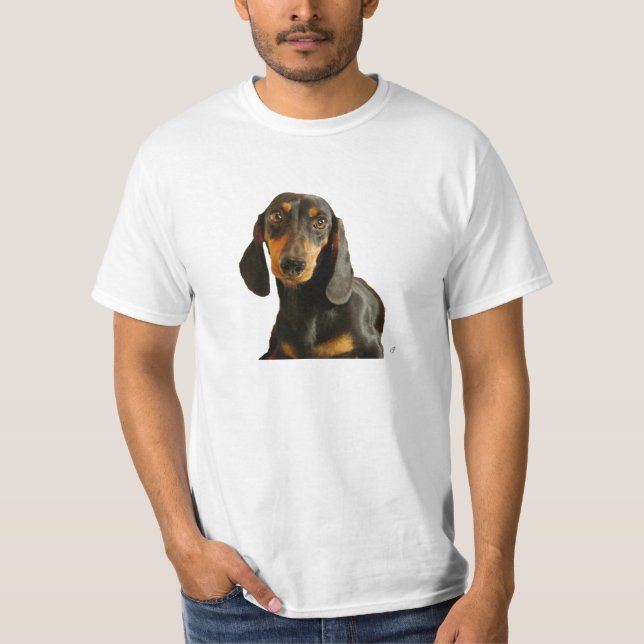 Camiseta Dachshund lindo (Brown miniatura de pelo corto) (Anverso)