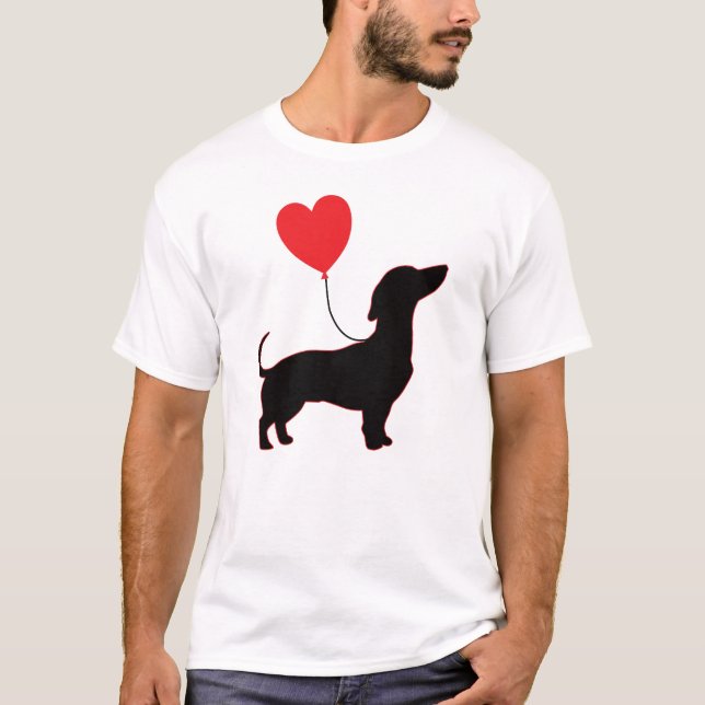 Camiseta Dachshund Love Balloon: Dachshund Dad Edition (Anverso)