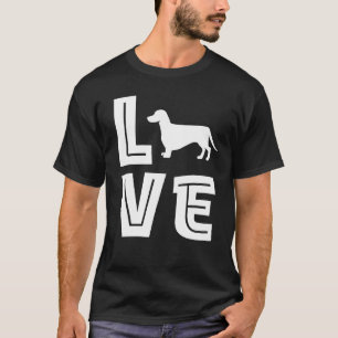 Camiseta Dachshund Love Word Cute Vintage Retro Dog Cute