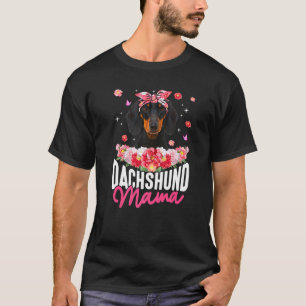 Camiseta Dachshund Mama Flower Bandana Dog's Day