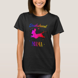 Camiseta Dachshund Mama Vintage Colorful Wiener Dog