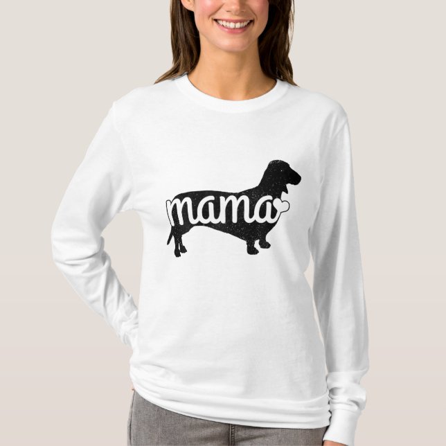 Camiseta Dachshund Mama Wiener Doxie Mom Funny Cute Gif (Anverso)