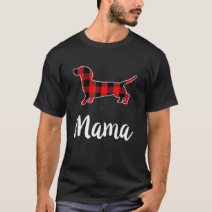 Camiseta Dachshund Mama Womens Red Buffalo Plaid Dachshund