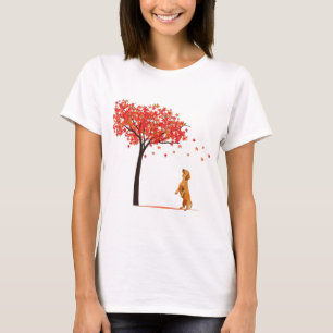 Camiseta Dachshund Maple Tree Día de Acción de Gracias Perr