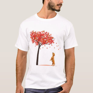 Camiseta Dachshund Maple Tree Día de Acción de Gracias Perr