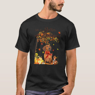 Camiseta Dachshund Maple Tree Thankding Day Cute Dog Fal