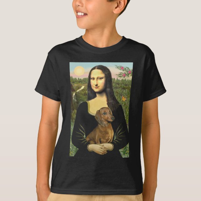 Camiseta Dachshund (marrón1) - Mona Lisa (Anverso)