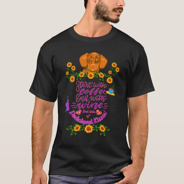 CAMISETA DACHSHUND MASCOTA FUNNY WIENER PERRO COMIENZA CON  (Anverso)