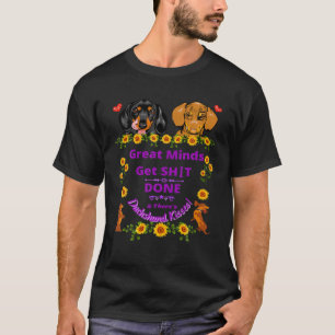 CAMISETA DACHSHUND MASCOTA FUNNY WIENY DOG GIFT GREAT MINDS