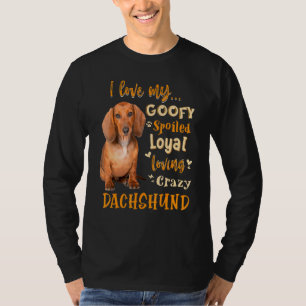 Camiseta Dachshund Me Encanta Mi Carrera De Amo Leal Y Desn