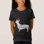Camiseta Dachshund Merry Christmas I Doxie Santa Silhouette<br><div class="desc">Dachshund Merry Christmas I Doxie Santa Silhouette</div>