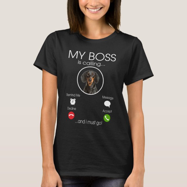 Camiseta Dachshund mi jefe (Anverso)