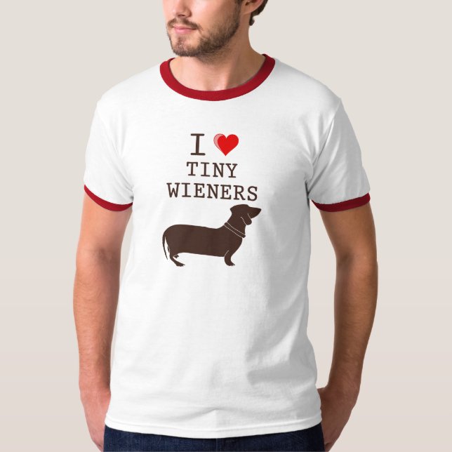 Camiseta Dachshund minúsculo de la salchicha de Frankfurt (Anverso)