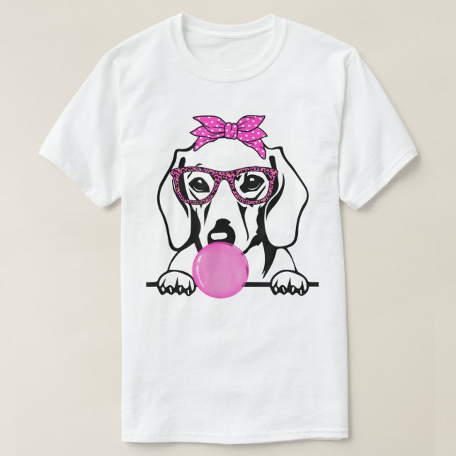 Camiseta Dachshund Mom con gafas de bandana de goma de burb (Diseño del anverso)