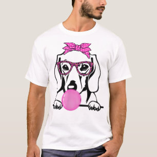 Camiseta Dachshund Mom con gafas de bandana de goma de burb