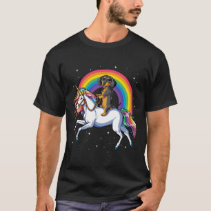 Camiseta Dachshund Montando Doxie Unicornio viajando a Unic