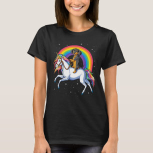Camiseta Dachshund montando unicornio mujeres Chicas regalo