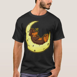 Camiseta Dachshund Moon Perro Raza Dormir Lover Regalo Prem