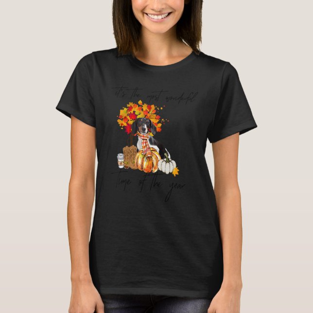Camiseta Dachshund Most Wonderful Time Pumpkin Spice Wester (Anverso)