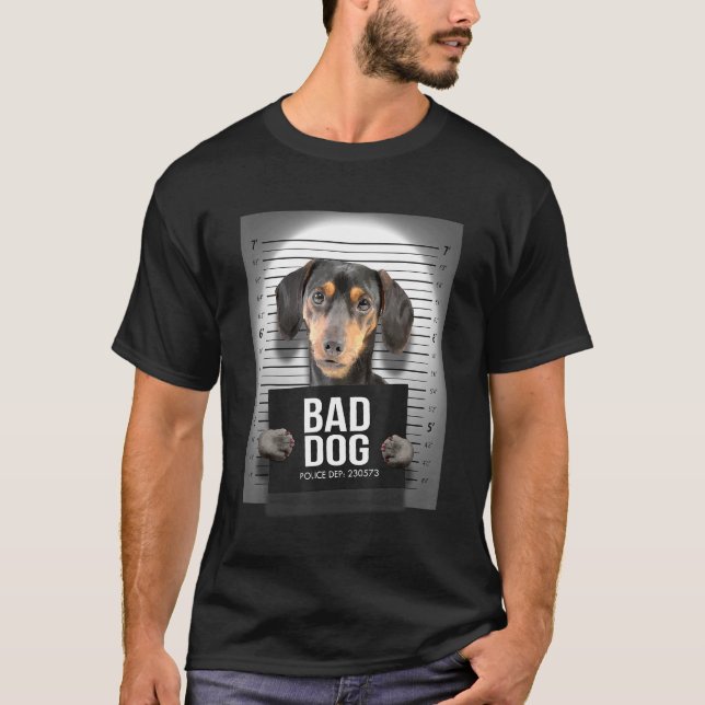Camiseta Dachshund Mugshot (Anverso)