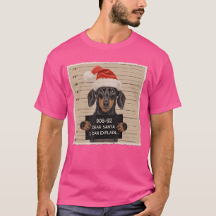 Camiseta Dachshund Navidad Querido Santa Puedo Explicar Wei