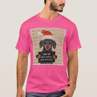 Camiseta Dachshund Navidad Querido Santa Puedo Explicar Wei