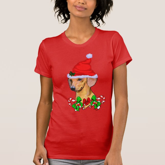 Camiseta Dachshund Navidades Merry (Anverso)