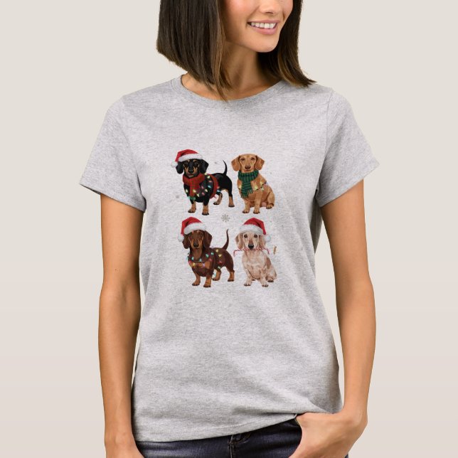 Camiseta Dachshund Navidades Regalo de Navidad de mamá aman (Anverso)
