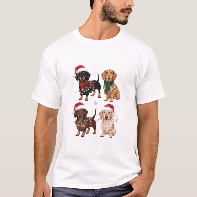 Camiseta Dachshund Navidades Regalo de Navidad de mamá aman (Anverso)