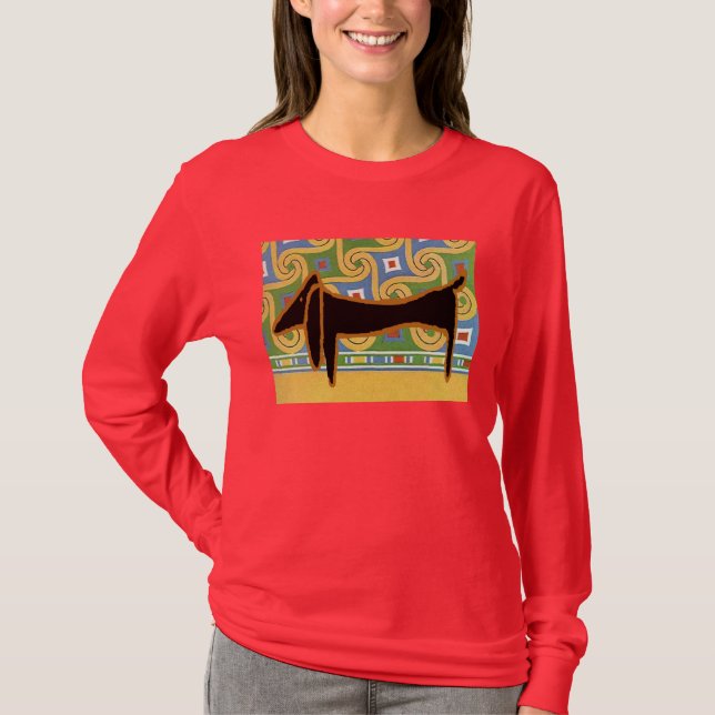 Camiseta Dachshund negro (Anverso)