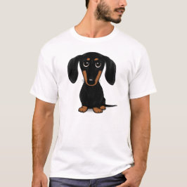 Camiseta Dachshund negro y del moreno de pelo corto