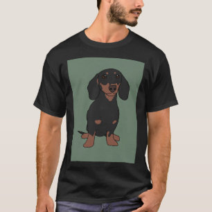 Camiseta Dachshund Negro Y Marrón