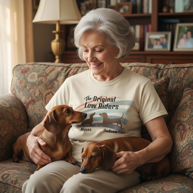 Camiseta Dachshund Nombres Personalizados Originales de los (The Original Low Rides - custom dachshund name shirt)