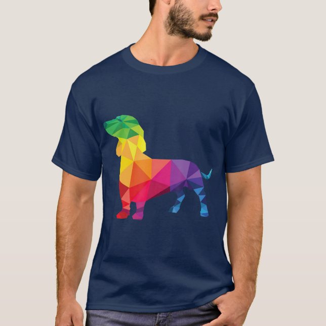 Camiseta Dachshund Orgullo Gay LGB Bandera Arcoiris Regalos (Anverso)