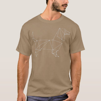 Camiseta Dachshund Origami White