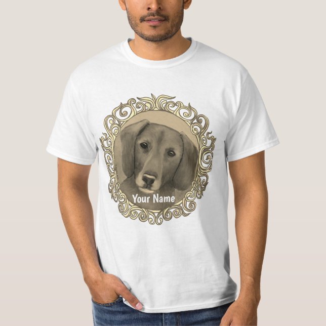 Camiseta Dachshund Ornamentado  (Anverso)