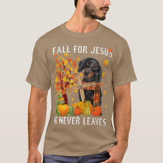 Camiseta Dachshund Otoño Cae Por Jesús Que Nunca Se Va