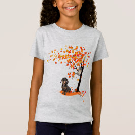 Camiseta Dachshund Owl And Fall Tree Dachshund Lover Otoño