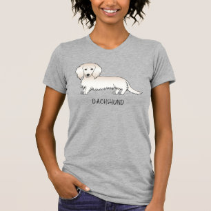 Camiseta Dachshund Pelo Largo Crema Perro De Dibujos Animad