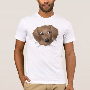 Camiseta Dachshund (pelo largo) que revienta hacia fuera