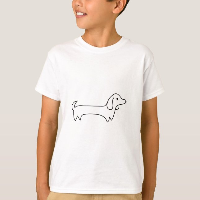CAMISETA DACHSHUND, PERRITO CALIENTE, PERRO DE SALCHICHA, (Anverso)